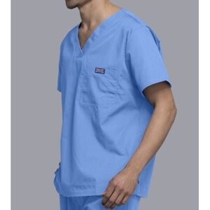 Cherokee Scrubs Workwear Top Shirt Blue Nurse Doctor Medical Uniform Hospital